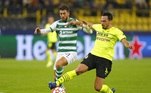 Borussia Dortmund 1x0 SportingEm um jogo truncado e de poucos gols, o Borussia Dortimund saiu com a vitória no jogo contra o Sporting de Portugal