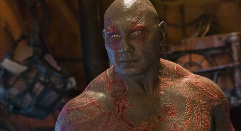 Dave Bautista como Drax nos filmes da Marvel