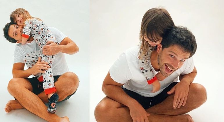Imagens do ator da Record TV com a pequena encantaram fãs nas redes sociais 