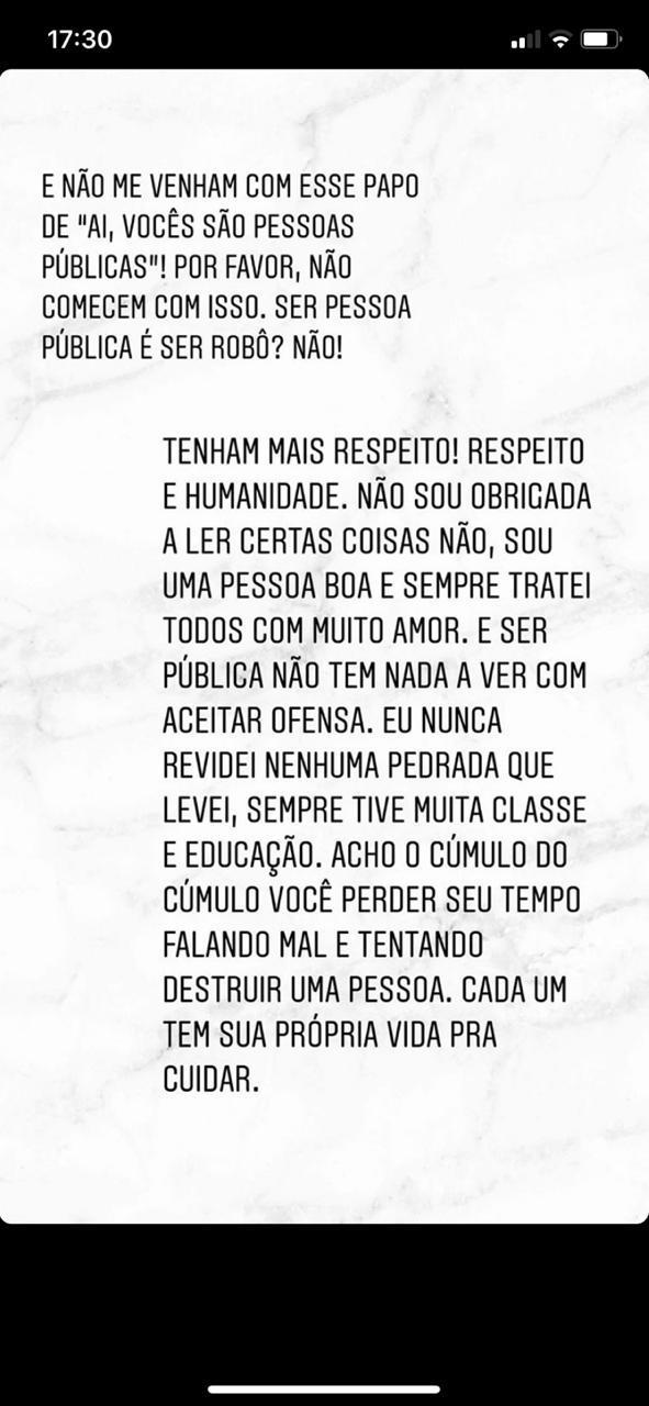 Duda Reis desabafa na web: 'Pessoas que se aproveitaram de você