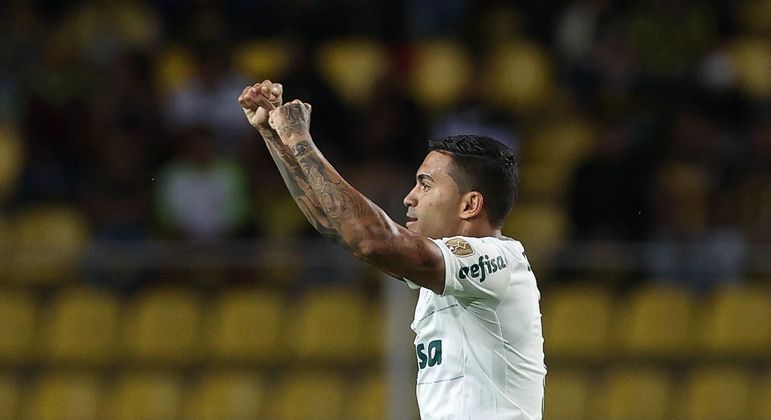 Dudu comemora gol marcado diante do Deportivo Táchira, da Venezuela, pela Libertadores