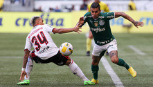 Dudu fala de jogo igual e empate justo entre Palmeiras e Flamengo