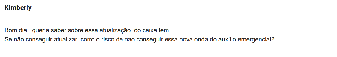 Pergunta enviada pela leitora Kimberly 