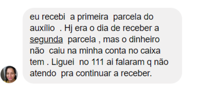 Dúvida enviada pela internauta para a coluna