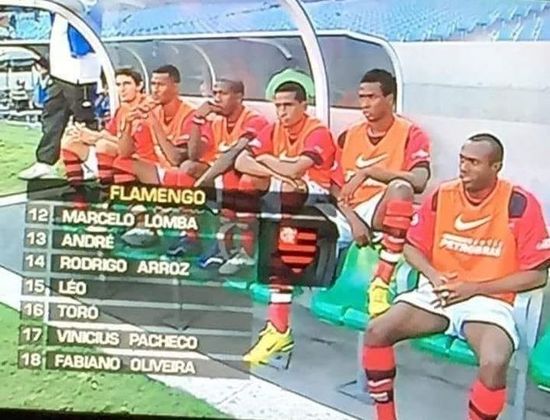 E esse clássico banco de reservas do Flamengo de 2006?