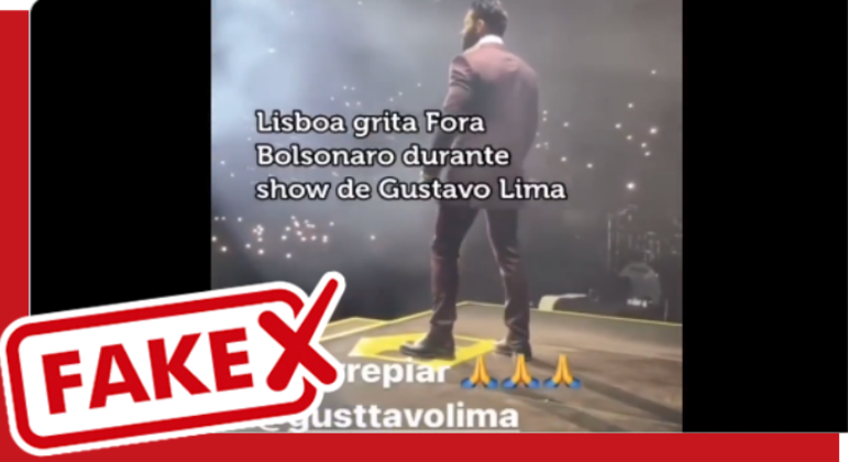 É falso que público de show sertanejo, em Portugal, gritou "Fora Bolsonaro"