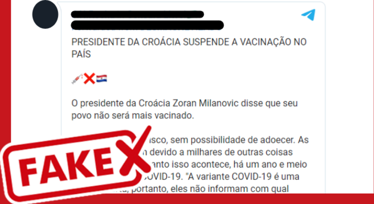 É fake que presidente da Croácia suspendeu a vacinação no país