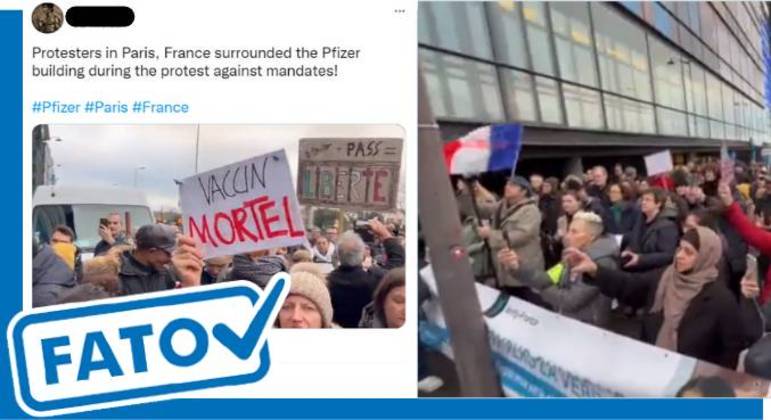 É fato que prédio da Pfizer foi bloqueado por manifestantes contra o passaporte vacinal