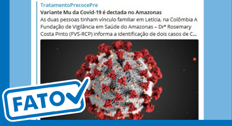 É fato que nova variante Mu foi detectada no Amazonas e em outras partes do Brasil. Mas ainda não é muito presente no país
