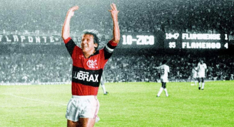 Zico fez três gols em um Fla-Flu disputado em 1986