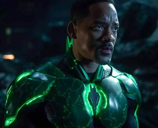 E que tal essa imagem do ator Will Smith na pele do herói Lanterna Verde? Isso nunca existiu de verdade!