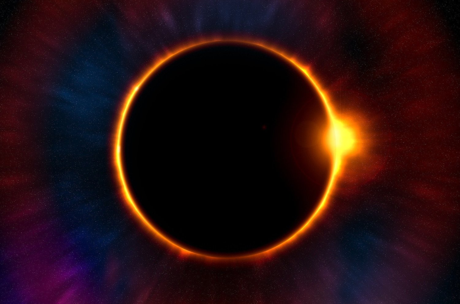 Um eclipse solar ocorre quando a Lua se interpõe entre a Terra e o Sol, ocultando a luz solar