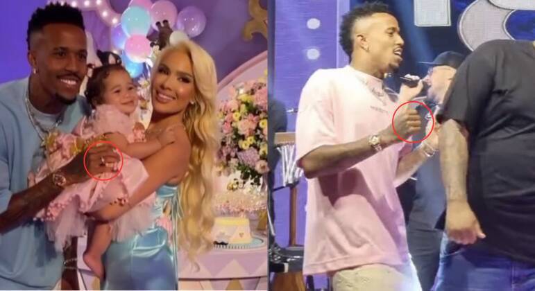Éder Militão tira a aliança durante festa da filha