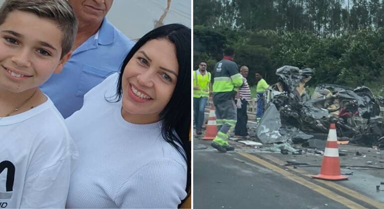 Edna Nabas Soares, de 43 anos, e o enteado, Gustavo Henrique
