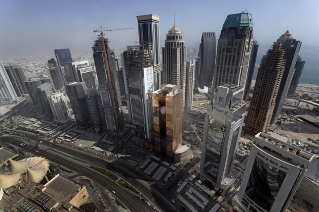 Na imagem, vista da cidade de Doha (Catar), do heliporto do hotel JW Marriot, em West Bay