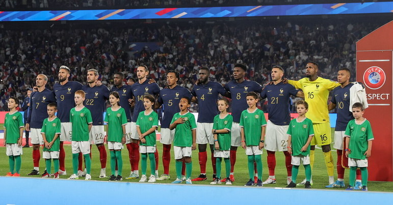 2º FrançaValor: 1,17 bilhão de euros (R$ 6,2 bilhões)Principais jogadores: Mbappé, Giroud e GriezmannClassificação na última Copa do Mundo (Catar): 2º