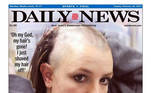 Capa da revista Daily News onde Britney Spears apareceu barbeada.


