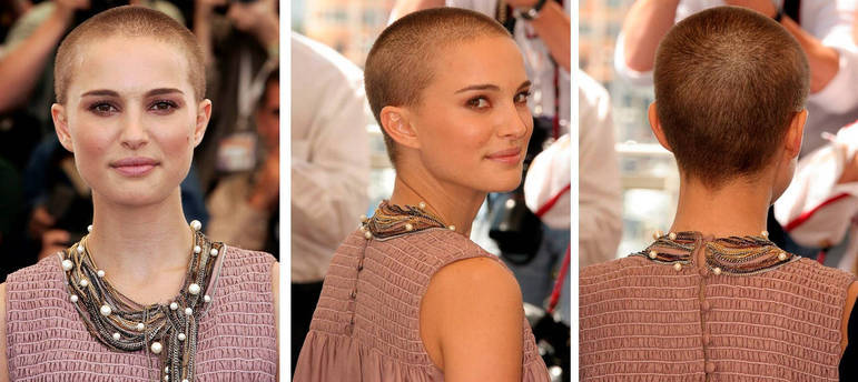 Combo fotográfico que mostra o corte de cabelo da atriz americana Natalie Portman. EFE / Lorenvu-Niviere PUBLICAÇÃO PROIBIDA NA FRANÇA [FRANCE OUT]
