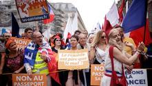 Franceses protestam contra novas medidas sanitárias anticovid