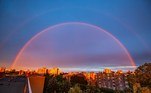 Nagykanizsa (Hungary), 23/05/2021.- A rainbow is seen above Nagykanizsa during sunset, Hungary, 23 May 2021 (issued 24 May 2021). (Hungría) EFE/EPA/Gyorgy Varga HUNGARY OUT