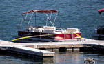 Lake Piru (United States), 10/07/2020.- Police tape is displayed on the boat used by US actress Naya Rivera as searches continue after her disappearance while boating with her young son in Los Padres National Forest, California, USA, 10 July 2020. Rivera starred in the 'Glee' television show, and went missing after renting a boat and going out on the lake with her four-year-old son on 08 July. (Estados Unidos) EFE/EPA/ETIENNE LAURENT