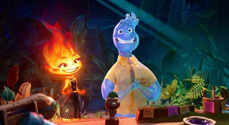 'Elementos', da Pixar, mostra a história de amor do fogo com a água