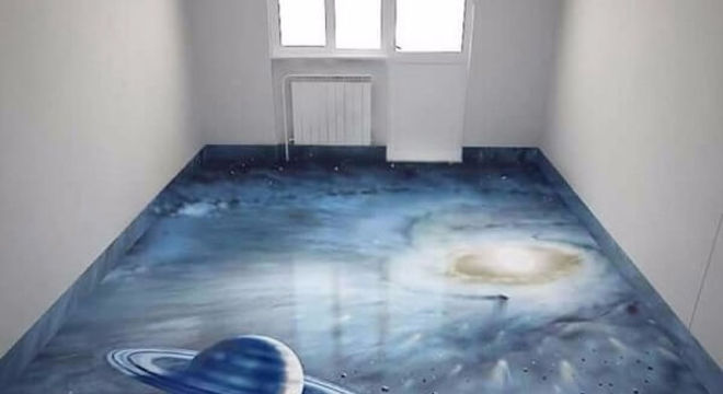 Elementos do universo fazem parte do piso 3D