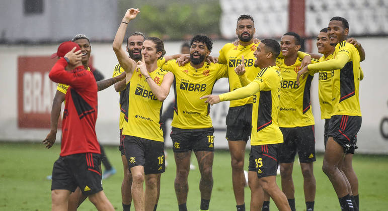 Elenco do Flamengo em treino