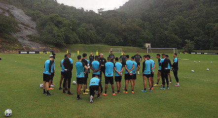 Elenco e comissão técnica do Botafogo durante treino