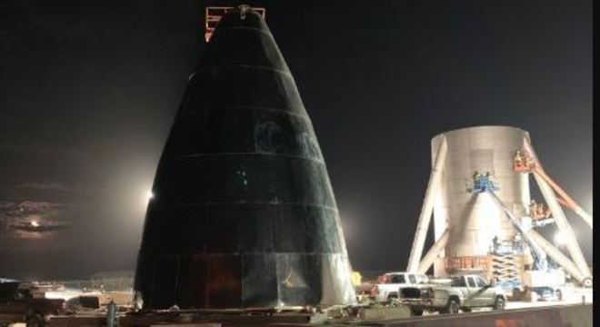 Parte do foguete que levará primeiro turista da SpaceX ao espaço