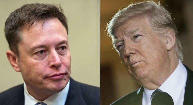 Elon Musk (à esq.) e Donald Trump (à dir.)