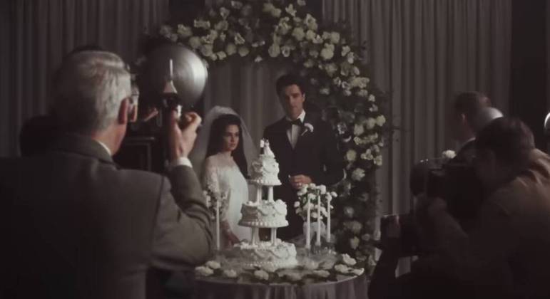 Elvis e Priscilla em cena do filme que será lançado em breve