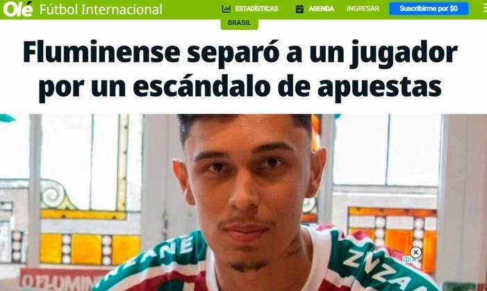 Em outra publicação, o 'Olé' escreveu que Vitor Mendes, que disputou a Copa Libertadores contra o River, está sendo investigado pela Justiça por manipulação de resultados.