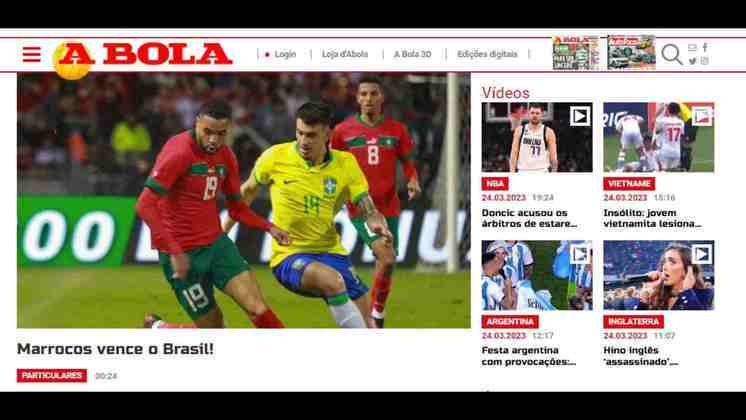 Em Portugal, 'A Bola' fez como de costume e relatou o jogo de maneira direta. 