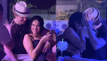 Emily Garcia beija empresário em festa de Carlinhos Maia após acusar cunhado do humorista de agressão 
