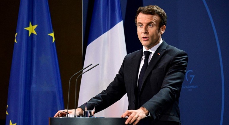 Presidente da França, Emmanuel Macron, tentou mediar o confronto entre Rússia e Ucrânia
