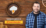 Sander Mecca adotou o emoji de tempestade nas redes sociais, além da nuvem com raio, o cantor também usa o furacão como seu símbolo. A torcida agita a internet com #TeamSander