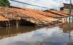 Casas ficam submersas em enchente no Maranhão neste ano