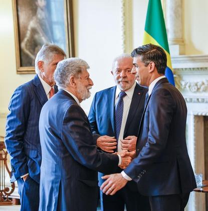 Encontro do presidente Lula com o primeiro-ministro inglês, Rishi Sunak