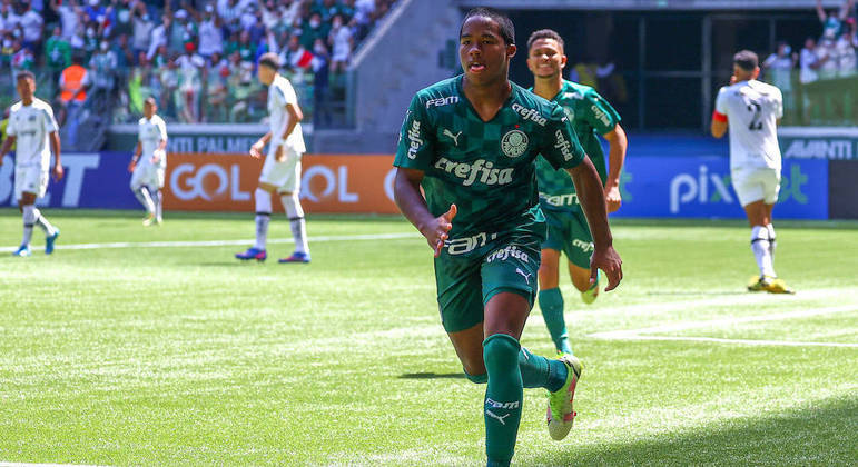 Sao Paulo - SP - 07-03-2021 - ESPORTES/COPA DO BRASIL FINAL - gabriel  menino comemora Palmeiras enfrenta a equipe do Gremio neste Domingo (07) em  jogo valido pela final da copa do