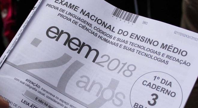 Inep divulga nesta quarta-feira (14) gabarito oficial do Enem 2018