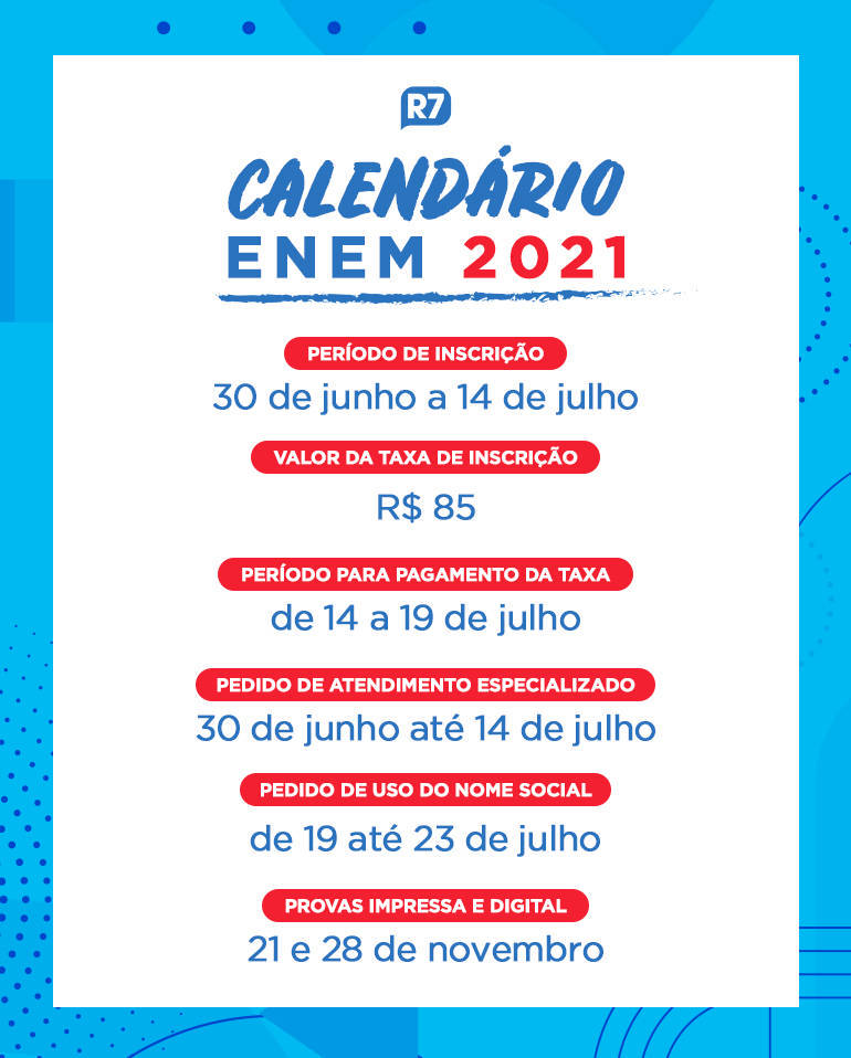 Inscricoes Para O Enem 2021 Comecam Nesta Quarta Feira Noticias R7 Educacao