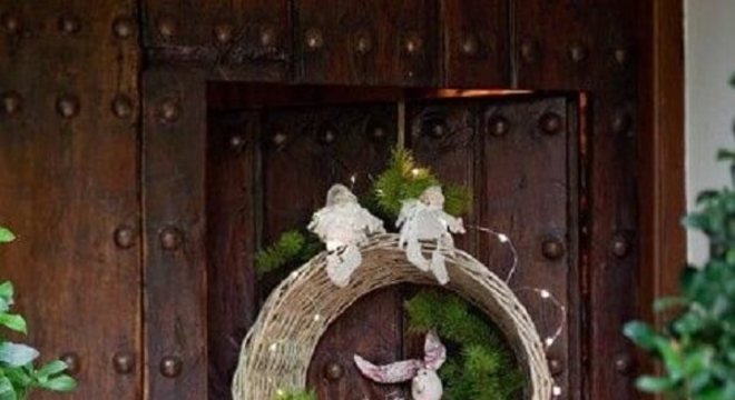 Enfeite de natal para porta de madeira