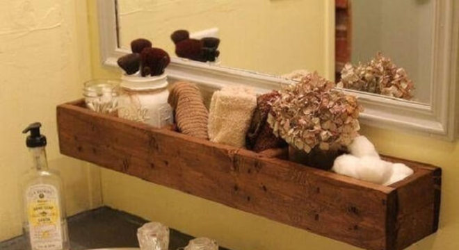 Enfeites para banheiro artesanato em madeira