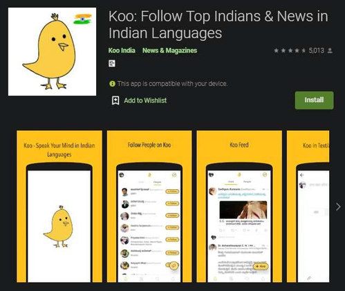 Entre as sugestões, destaca-se o Koo, que ganhou cerca de 1 milhão de seguidores só neste final de semana. Ele foi o aplicativo mais baixado do Brasil neste período. É uma rede social, fundada em 2020. 