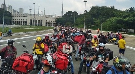 Entregadores fizeram protesto na capital paulista