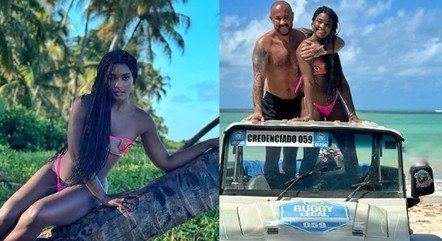 Erika Januza com o novo namorado em Alagoas