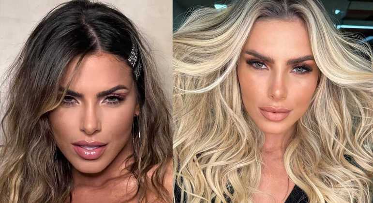 Erika Schneider antes e depois da mudança de visual