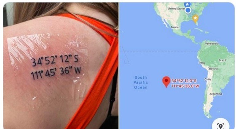Mulher tenta homenagear cidade, mas tatua coordenadas de oceano - Hora 7 -  R7 Hora 7
