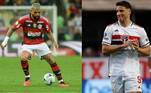 Gabigol x CalleriÍdolos das suas respectivas equipes, os centroavantes não vivem os melhores momentos da carreira. Gabigol fez 16 gols no ano, enquanto Calleri balançou as redes 11 vezes. O desempenho da dupla não é o mesmo de anos anteriores
